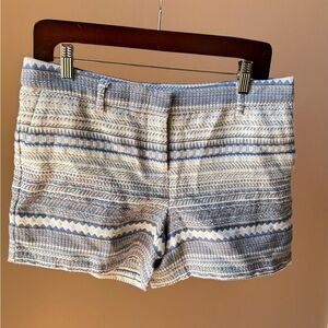 Blue and White Patterned Women's Shorts